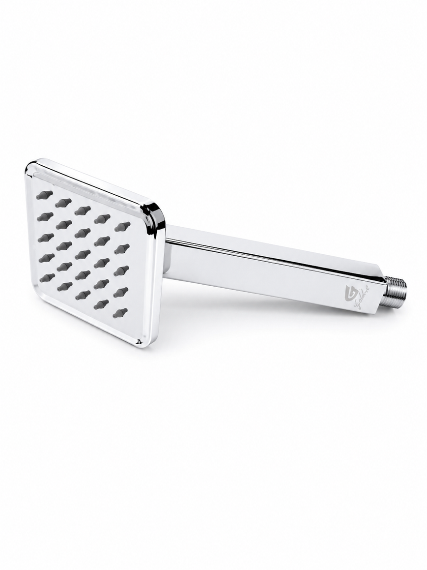 Curve 4" Square Overhead Shower with 9" Shower Arm – Premium Stainless Steel, Chrome Finish, Gold-x