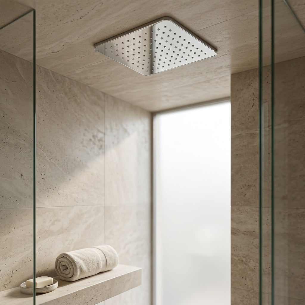 6" Kollar Stainless Steel Overhead Shower – Premium Chrome Finish, Gold-x