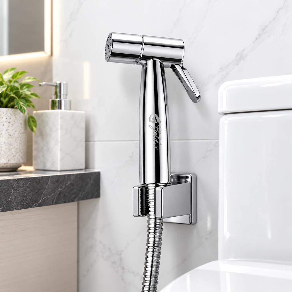 Brass Mix ABS Health Faucet | Chrome Jet Spray with Brass Inner Body, Gold-x