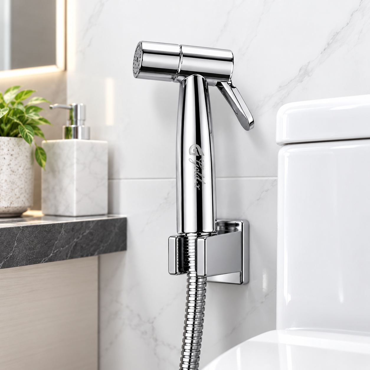 Brass Mix ABS Health Faucet | Chrome Jet Spray with Brass Inner Body, Gold-x