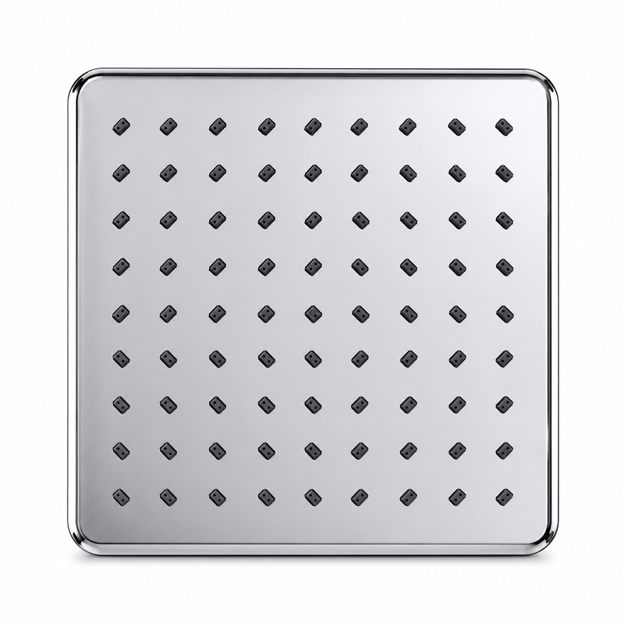 8" Mist Flow Stainless Steel Overhead Shower, Premium Chrome Finish, Gold-x