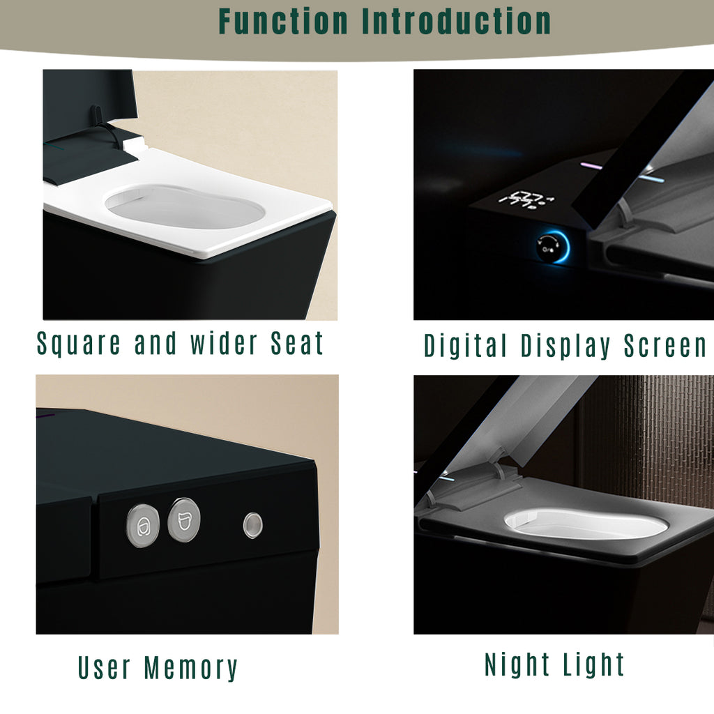 Black Square Smart Toilet