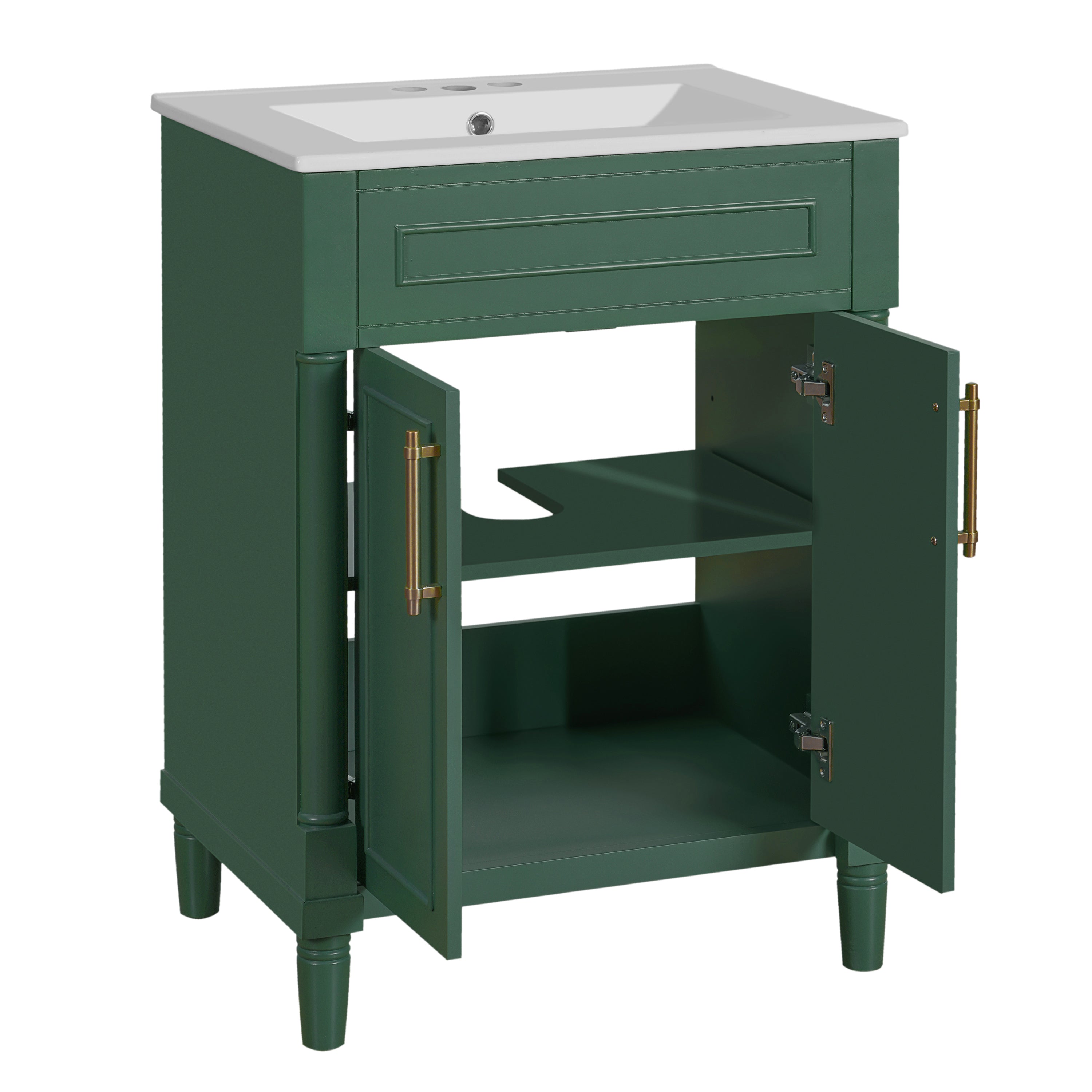 24" Bathroom Vanity With Ceramic Sink