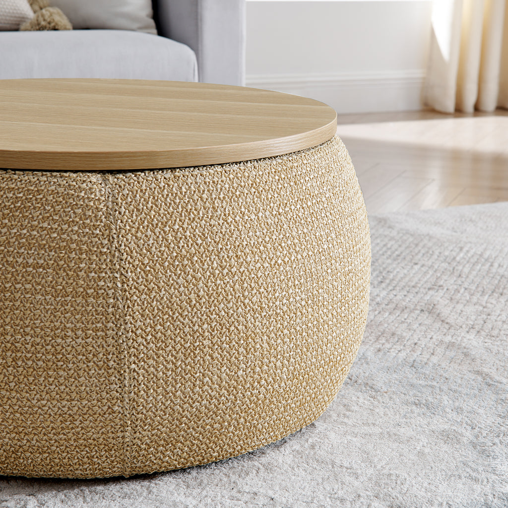 Round Storage Ottoman