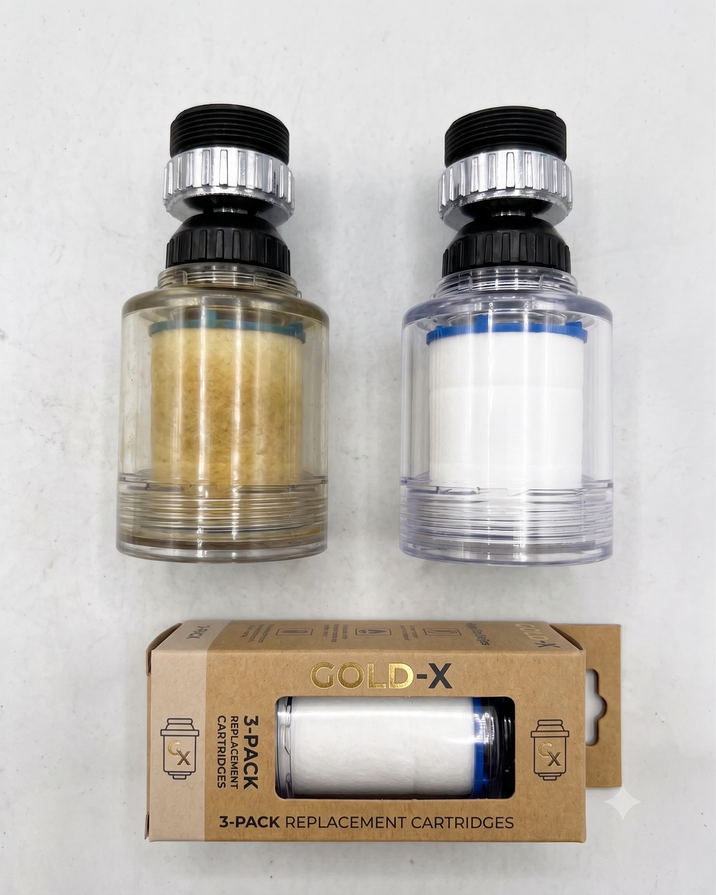 Tap Filter, Water Purifier Faucet Filter for Kitchen & Bathroom Taps, Gold-x