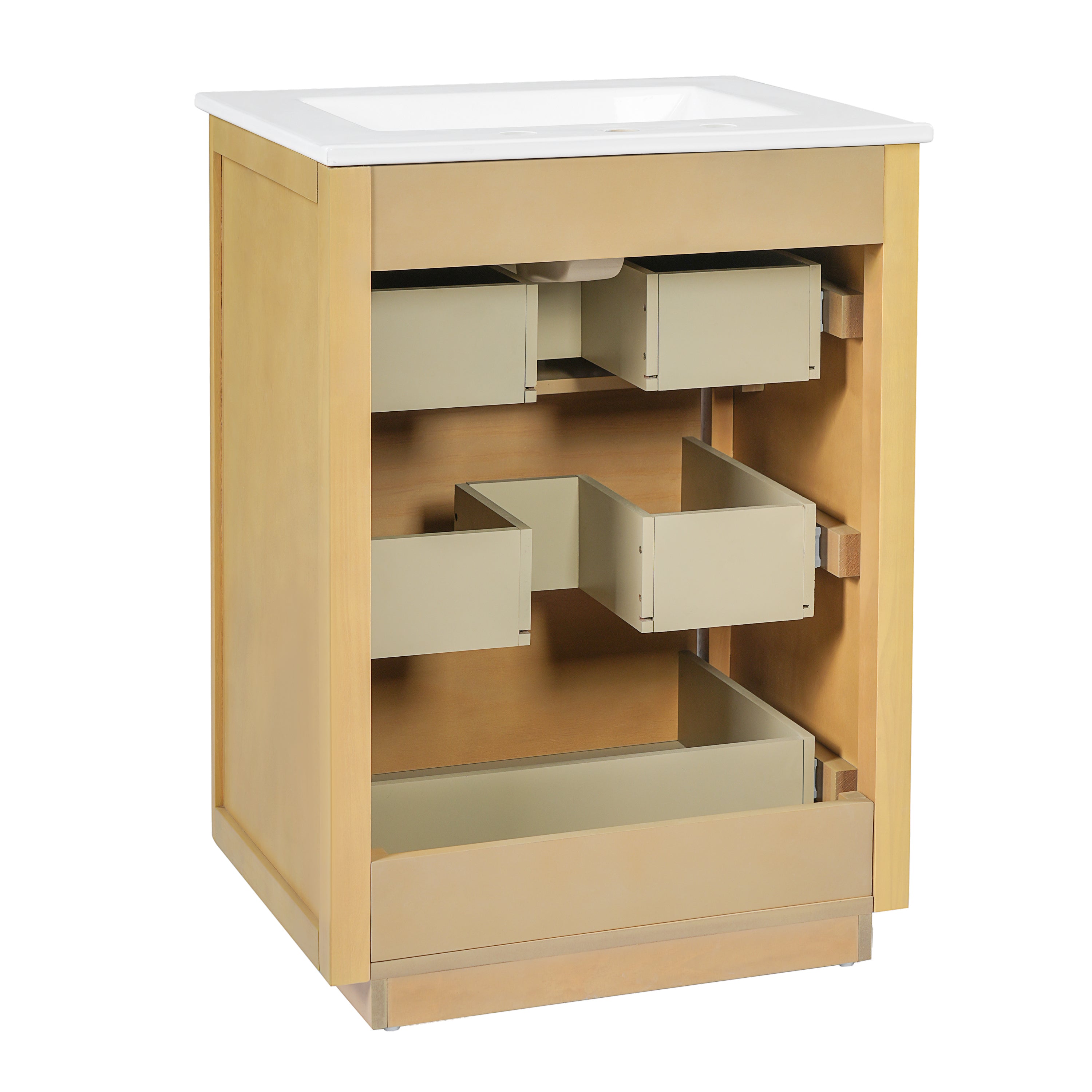 24” Modern Bathroom Vanity With Ceramic Sink