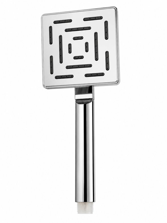 Square Premium Hand Shower Set, High-Pressure Chrome Finish, Complete Set with Wall Hook & 1.5m Premium Hose, Gold-x