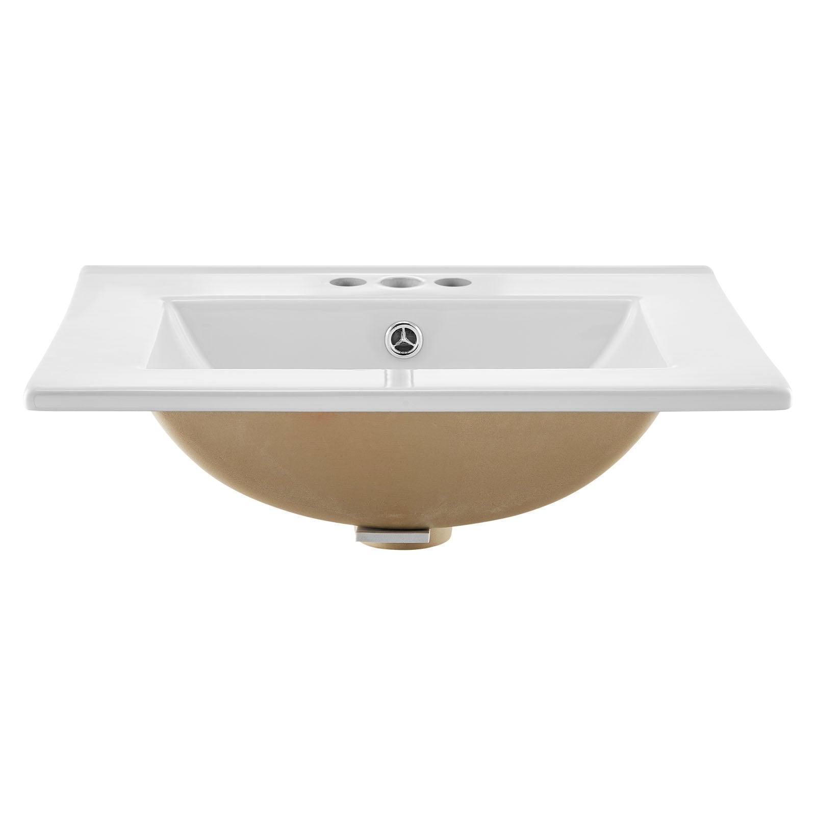Rectangular White Ceramic Vessel Sink