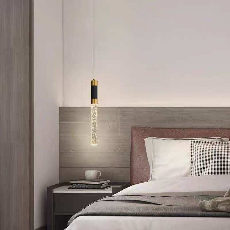 Modern Crystal Pendant Light, Luxury LED Hanging Ceiling Light for Kitchen Island, Dining Room & Living Room, Gold-x