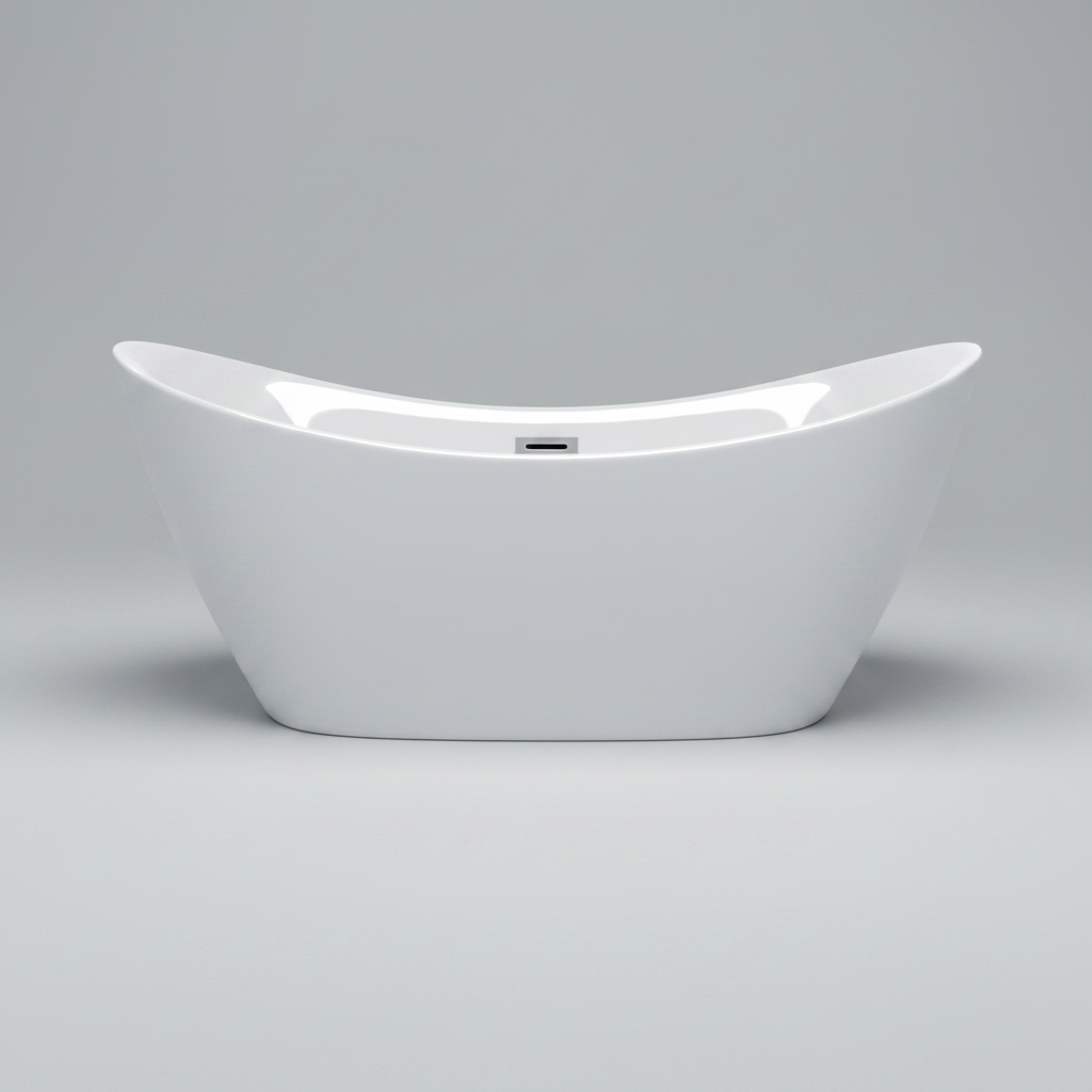 White freestanding bathtub on a white background