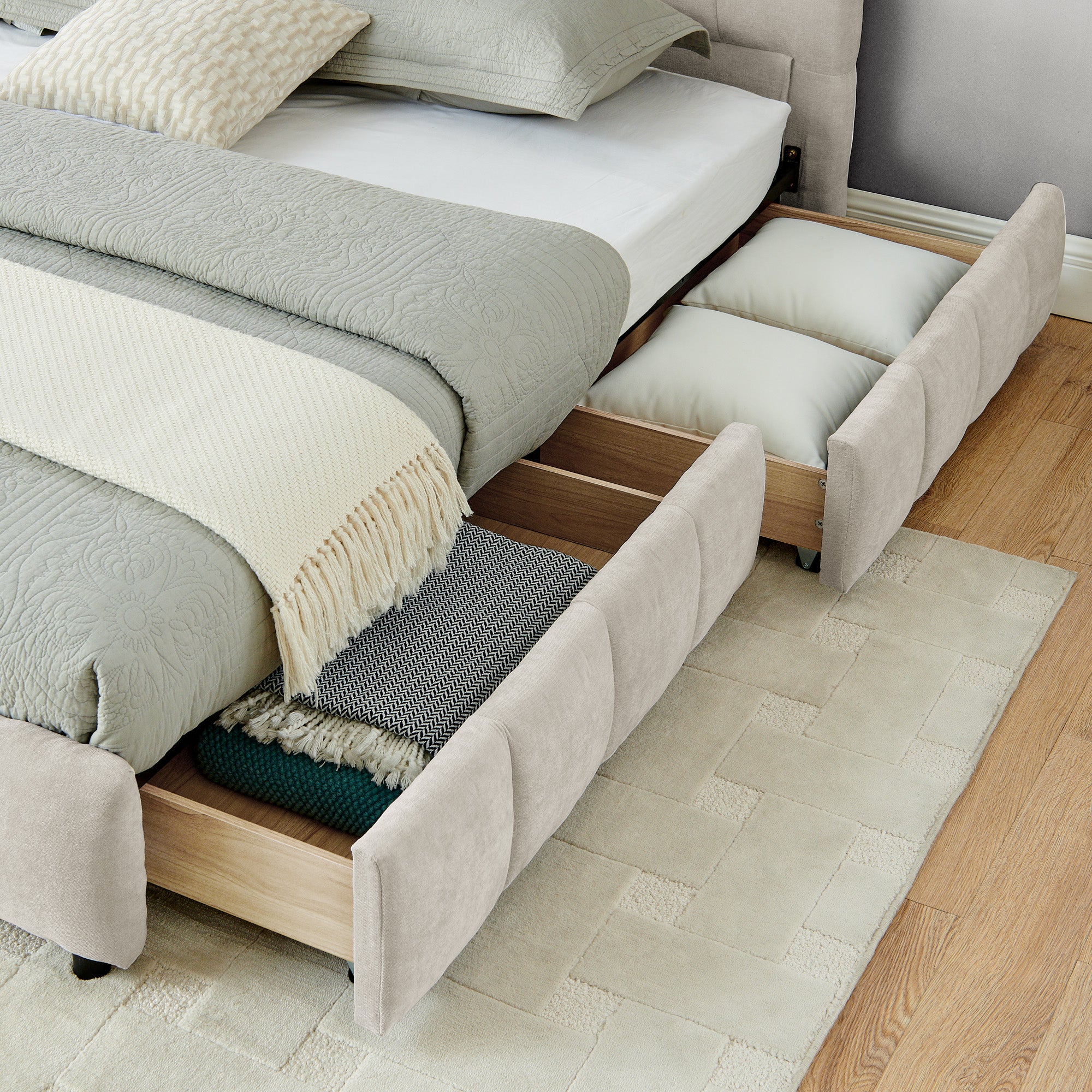 King Size Upholstered Bed