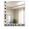 Decorative Wall Mirror for Bathroom, Living Room & Entryway, Premium Crystal Accent Beveled Glass Mirror, Modern Luxury Rectangular Vanity Mirror, Gold-x