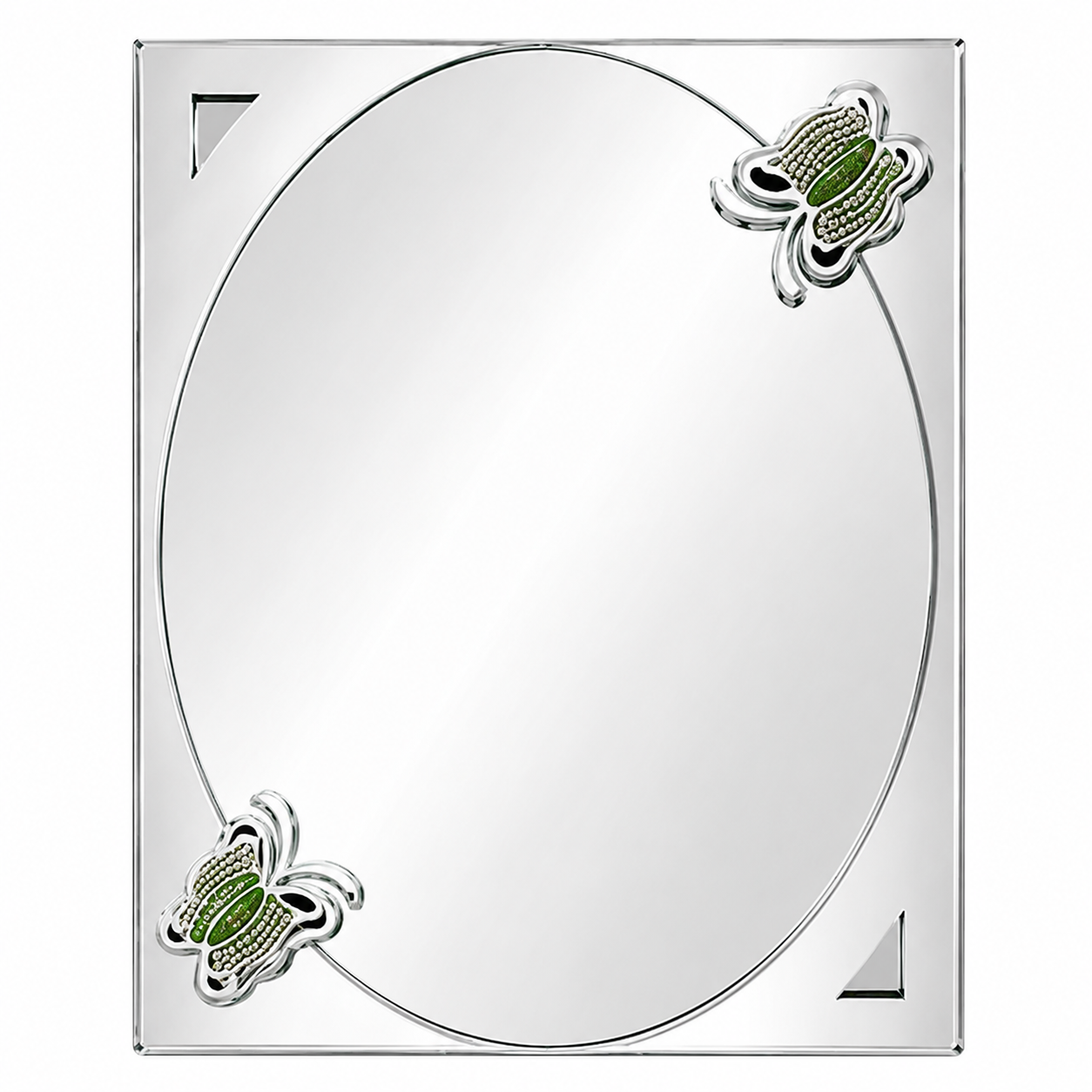 Decorative Wall Mirror for Bathroom, Living Room & Entryway, Premium Crystal Accent Beveled Glass Mirror, Modern Luxury Rectangular Vanity Mirror, Gold-x