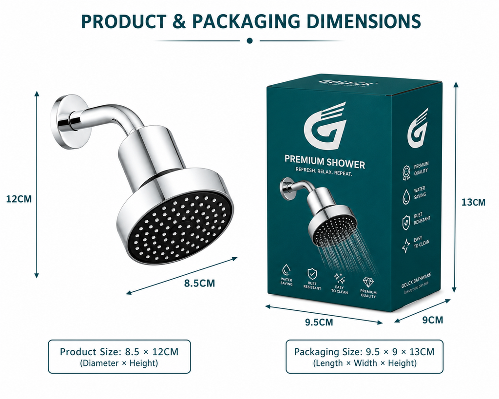 PureSpa High Pressure Filtered Shower Head, Spray Modes, Chlorine Reduction, Universal Bathroom ShowerHead with Replaceable Filter, Gold-x