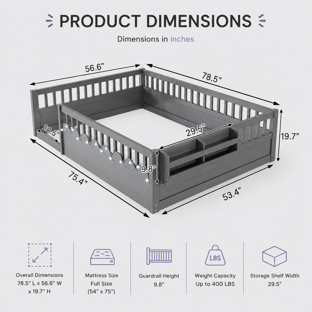 Full Montessori Floor Bed