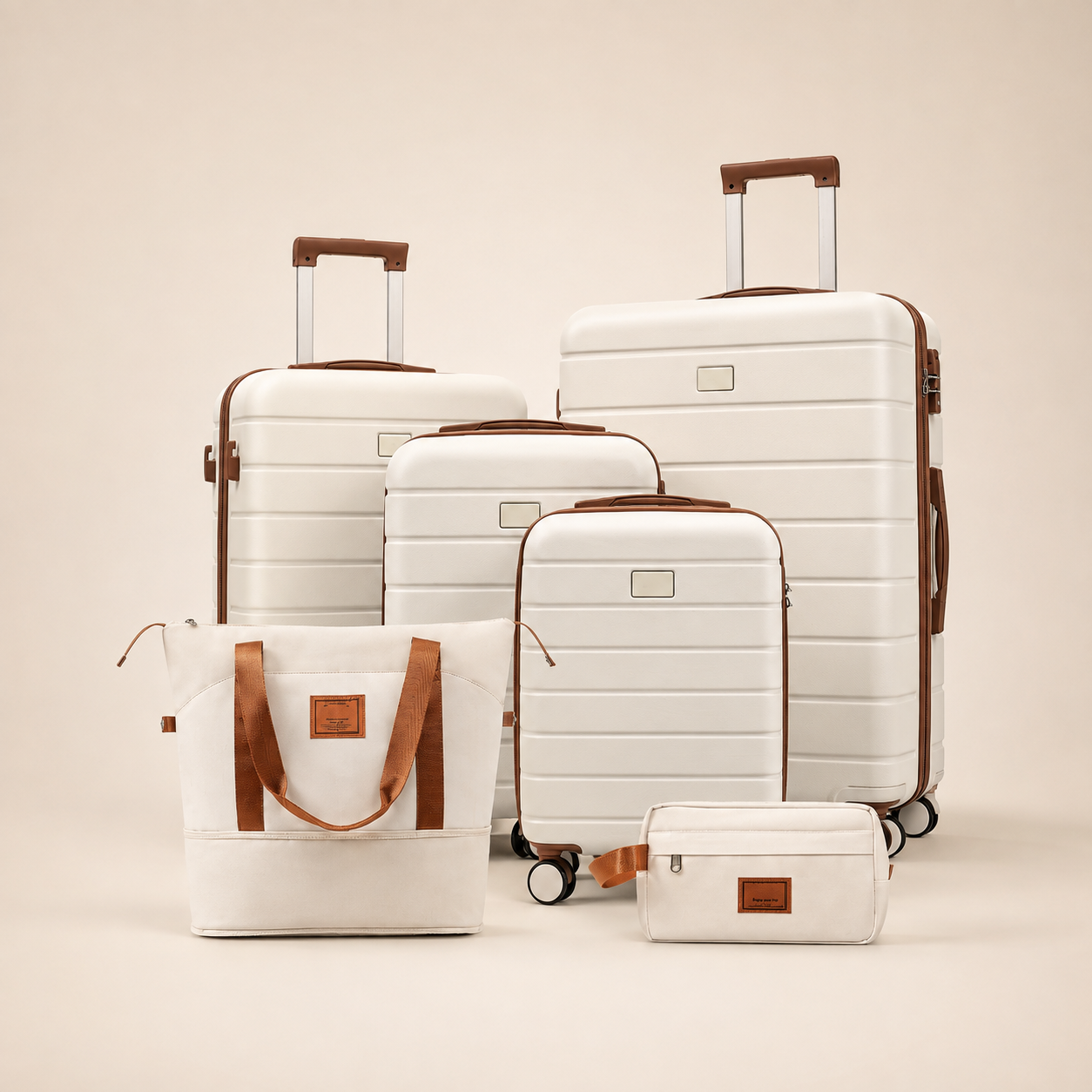 Luggage Set With Tsa Lock, 6 Pcs