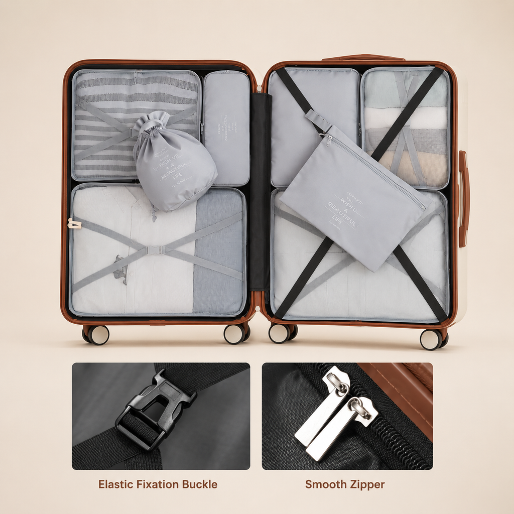 Luggage Set With Tsa Lock, 6 Pcs