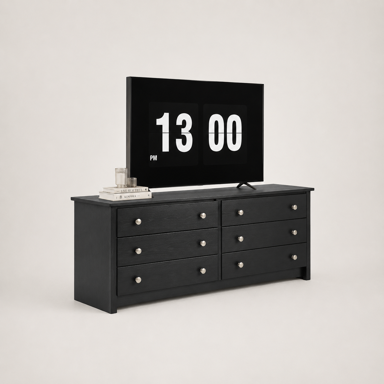 Tv Cabinet With 6 Drawers, 59-inch
