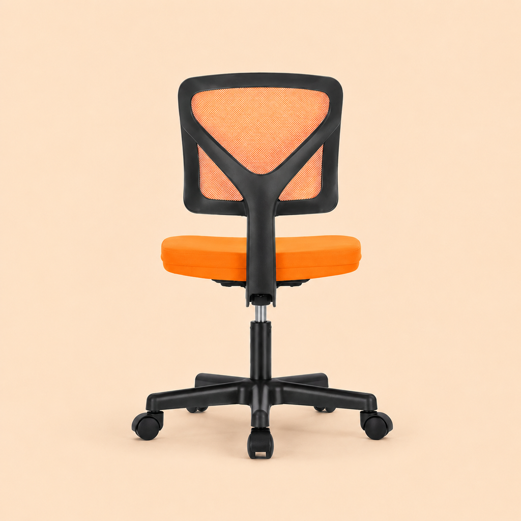 Low Back Mesh Armless Chair, Orange