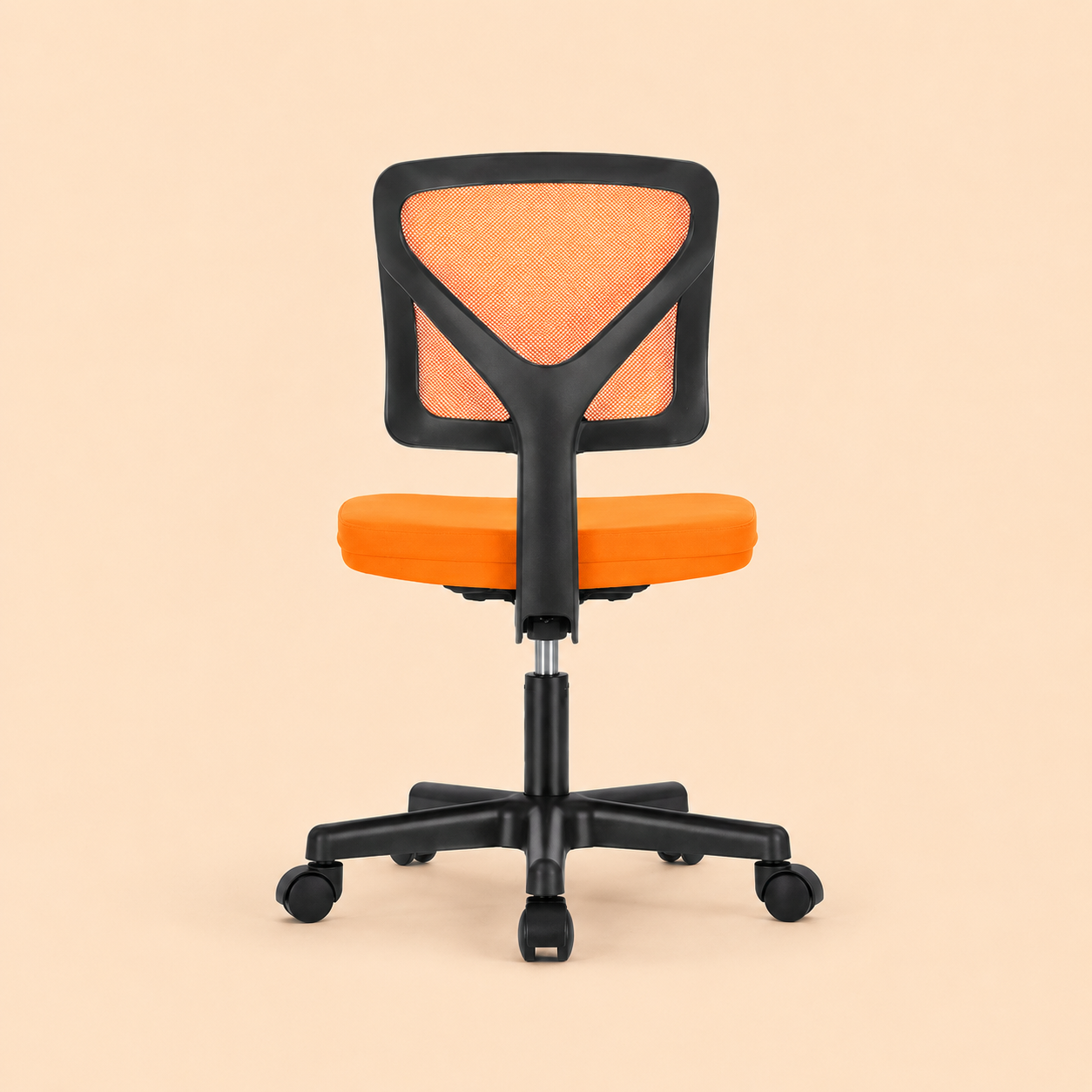 Low Back Mesh Armless Chair, Orange