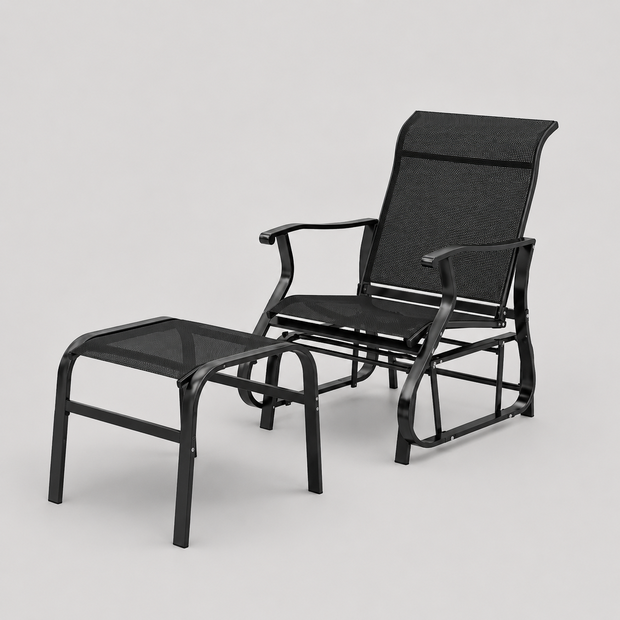 Outdoor Glider with Ottoman, Chair Set
