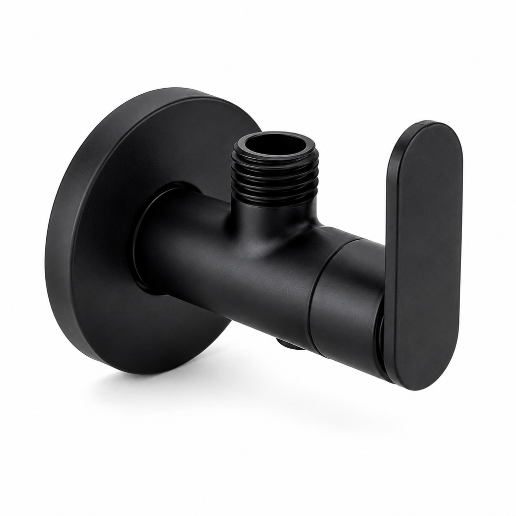 Bath Matte Black Angle Valve – Premium Brass Wall Mounted Stop Valve for Health Faucet, Jet Spray & Bathroom Water Control Gold-X
