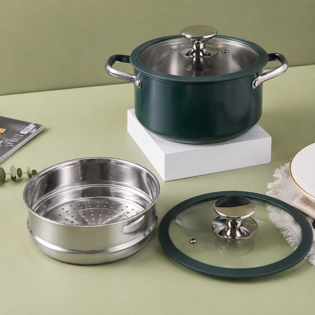 Emerald Elite, 7-Piece Ceramic Cookware Set, Gold-x