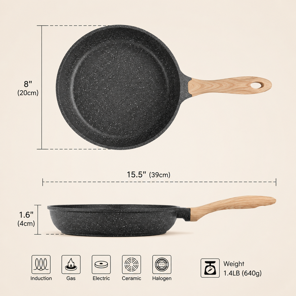 Stonepro, 8-Inch Non-Stick Frying Pan, Gold-x