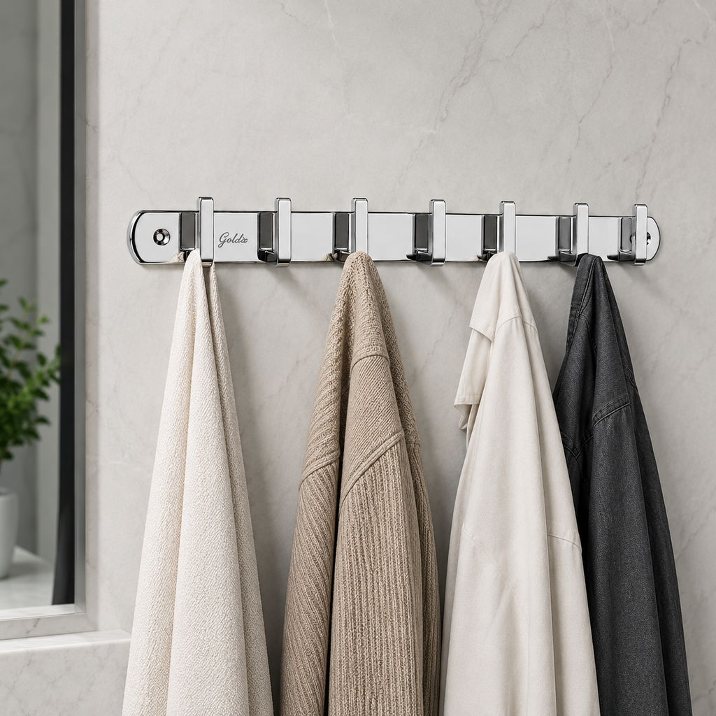Cloth Hook 6 Point Aluminium - Gold-x