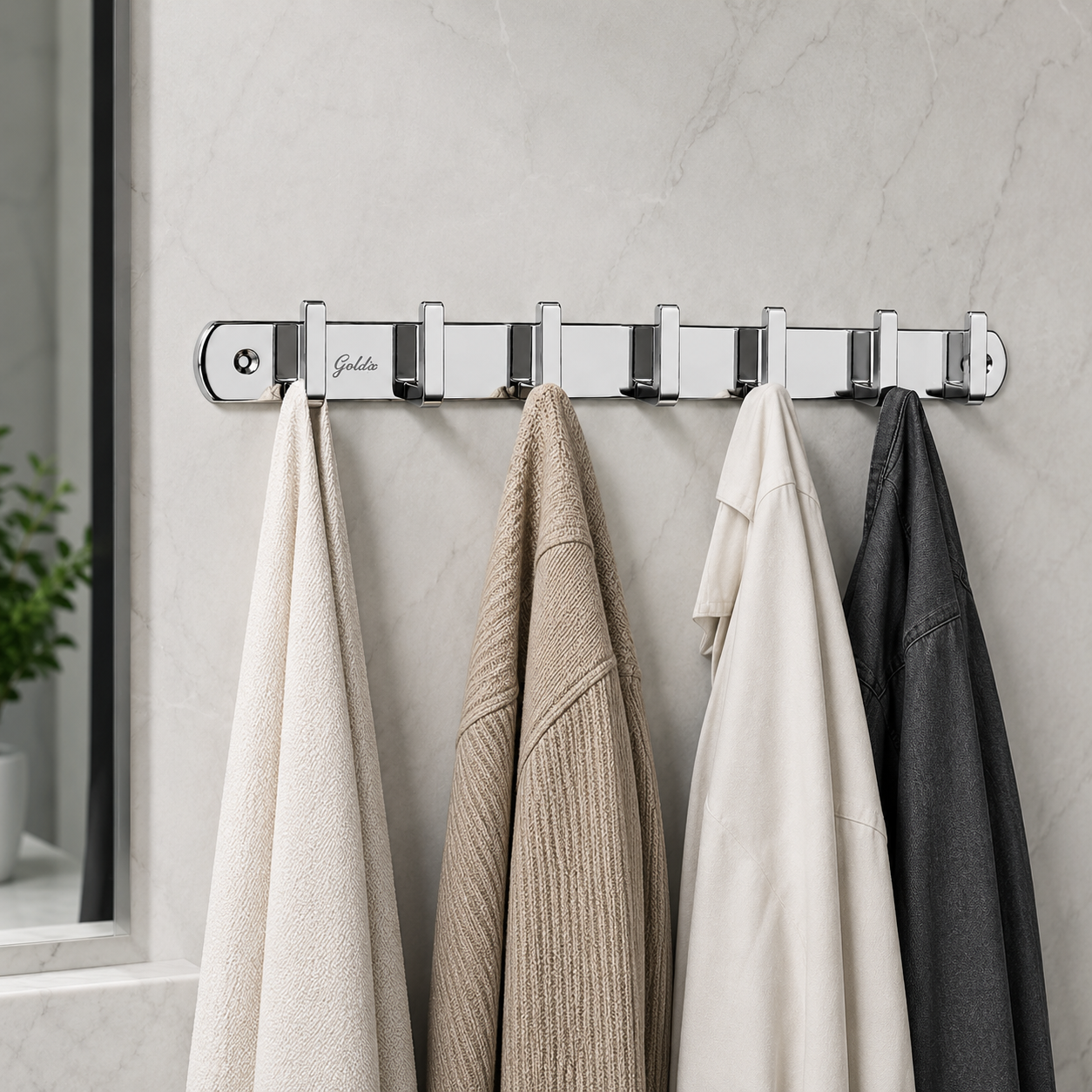 Cloth Hook 6 Point Aluminium - Gold-x
