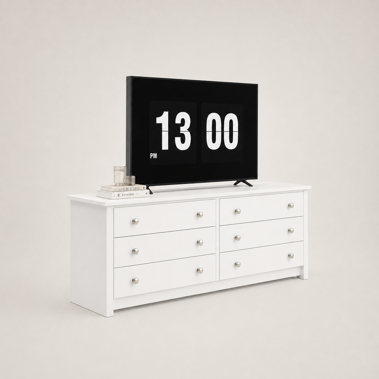 Tv Cabinet With 6 Drawers, 59-inch