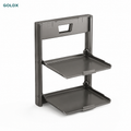 Foldable Suction Cup Kitchen Storage Rack, No-Drill Wall Mounted Organizer Shelf for Kitchen & Bathroom, Gold-x