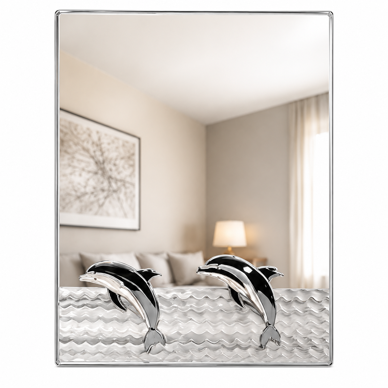 Decorative Wall Mirror for Bathroom, Living Room & Entryway, Premium Crystal Accent Beveled Glass Mirror, Modern Luxury Rectangular Vanity Mirror, Gold-x
