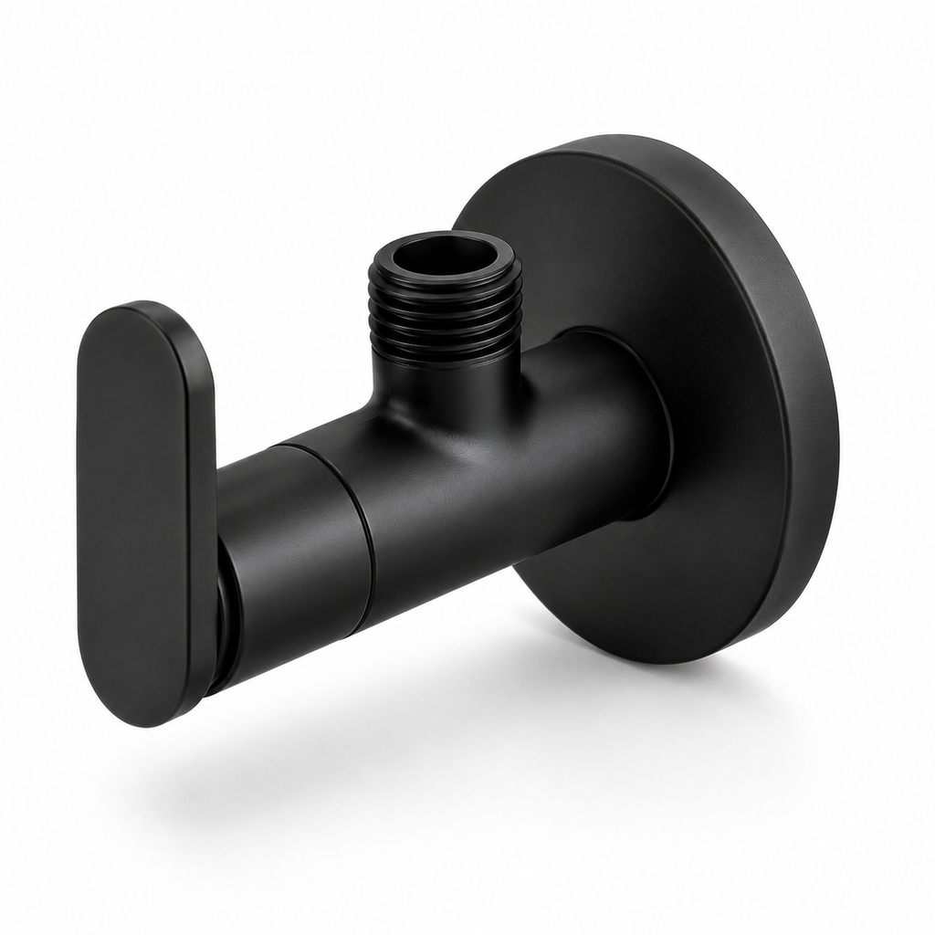 Bath Matte Black Angle Valve – Premium Brass Wall Mounted Stop Valve for Health Faucet, Jet Spray & Bathroom Water Control Gold-X