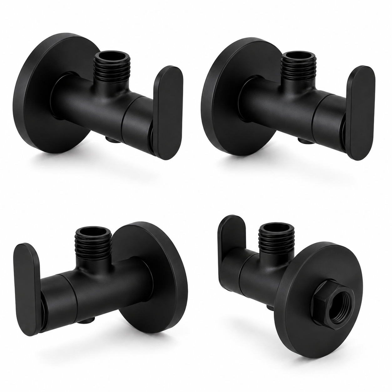 Bath Matte Black Angle Valve – Premium Brass Wall Mounted Stop Valve for Health Faucet, Jet Spray & Bathroom Water Control Gold-X