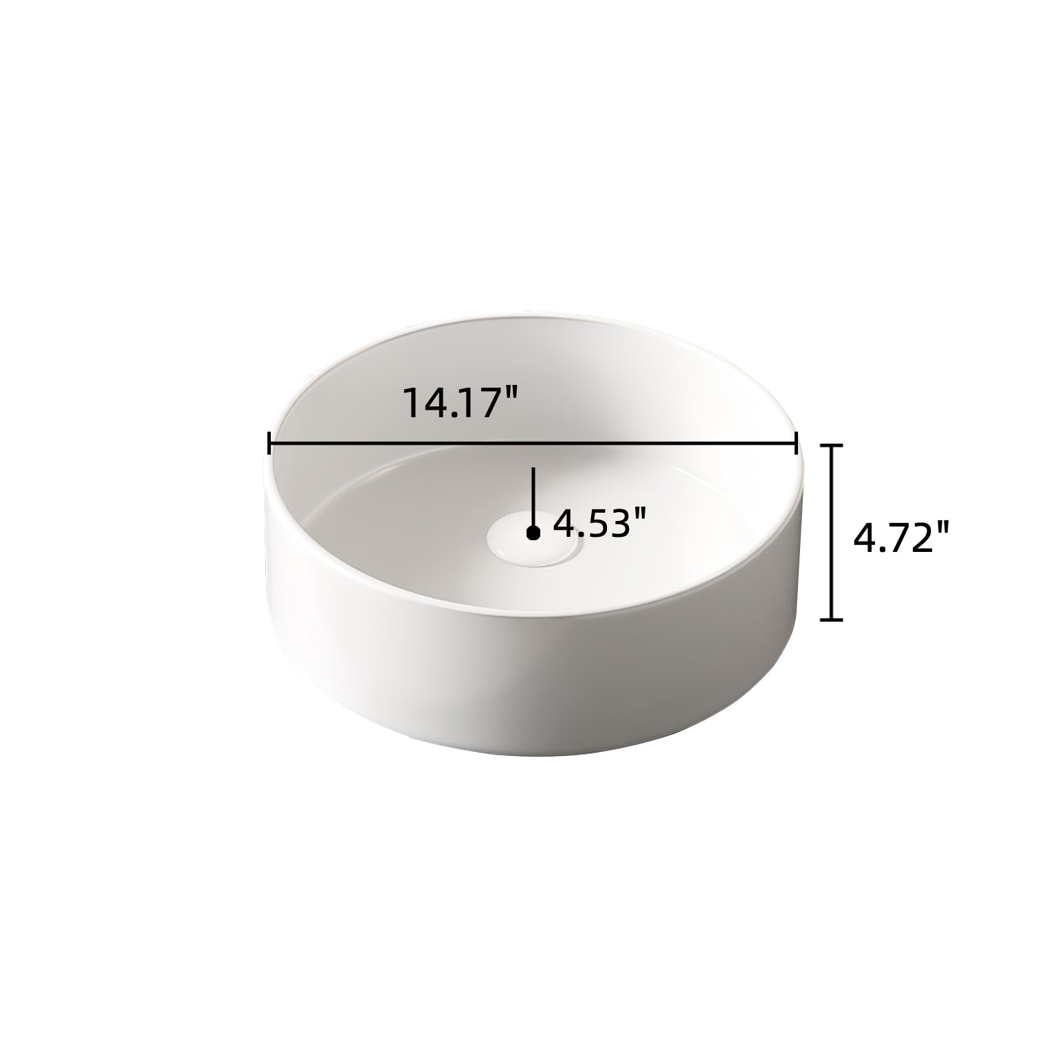 14” Round Vessel Ceramic Basin