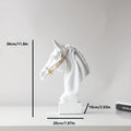Modern Horse Head Sculpture, Minimalist Resin Tabletop Decor for Living Room, Office & Home, Gold-x