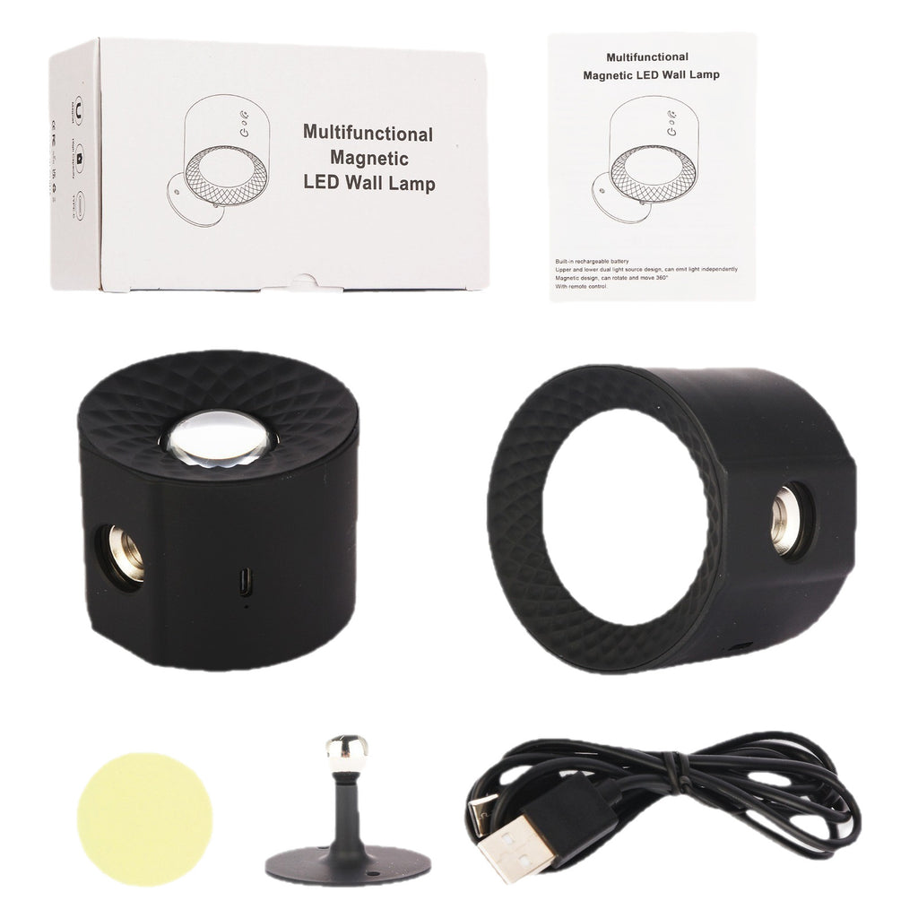 Magnetic Wall Lamp, Modern Rechargeable LED Wall Light with Detachable Magnetic Base, Cordless Dimmable Sconce