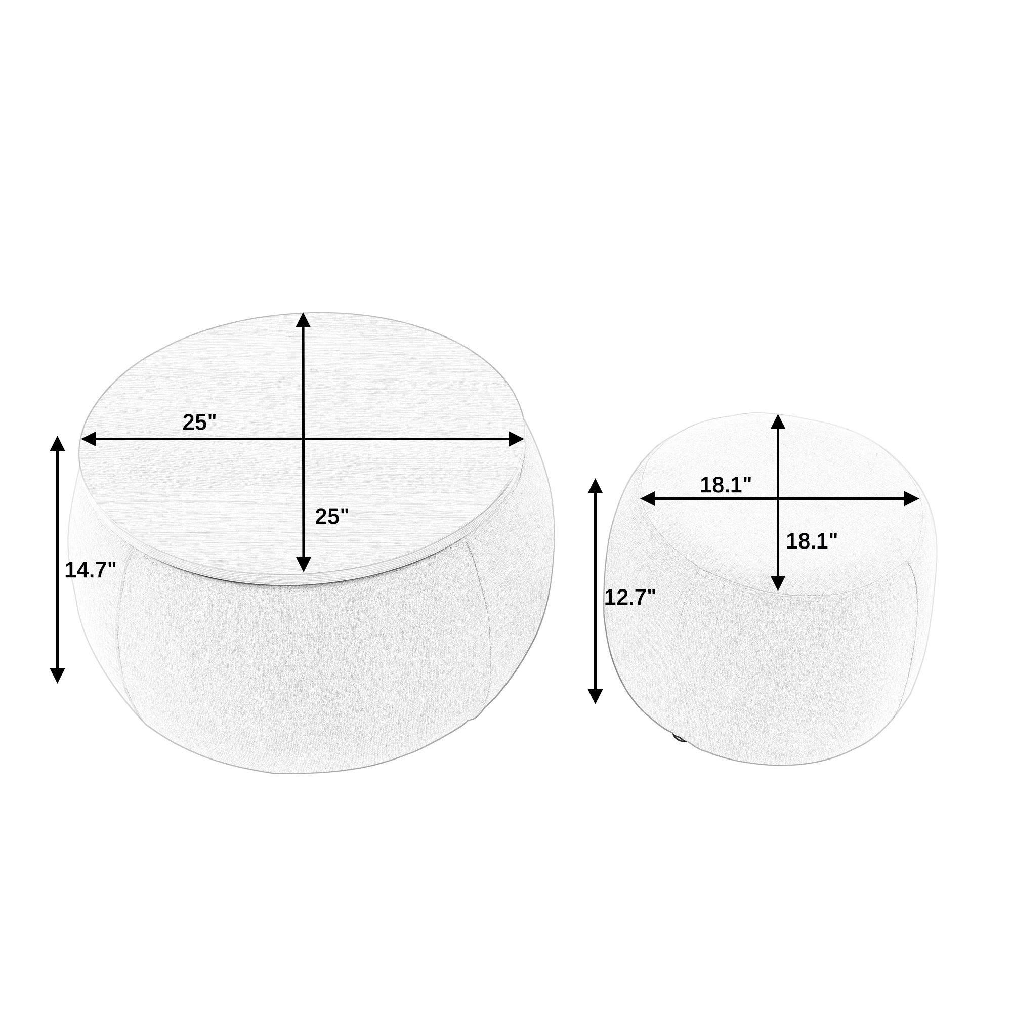 Round Storage Ottoman