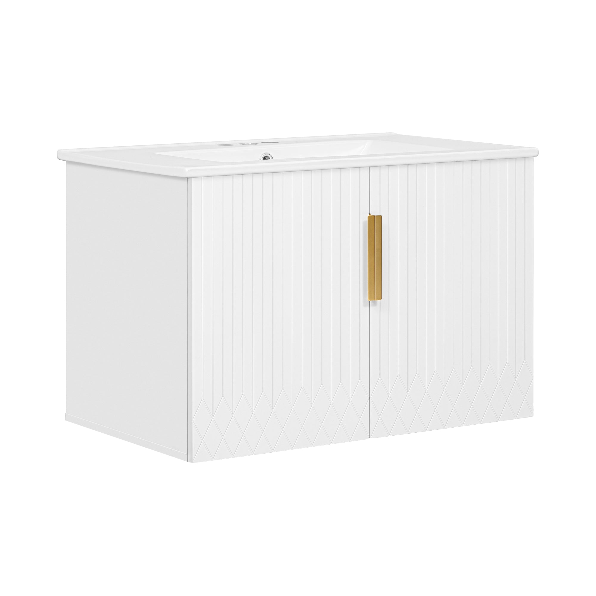 30" Vintage Bathroom Vanity With Ceramic Sink