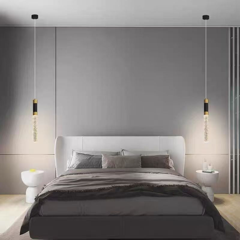 Modern Crystal Pendant Light, Luxury LED Hanging Ceiling Light for Kitchen Island, Dining Room & Living Room, Gold-x