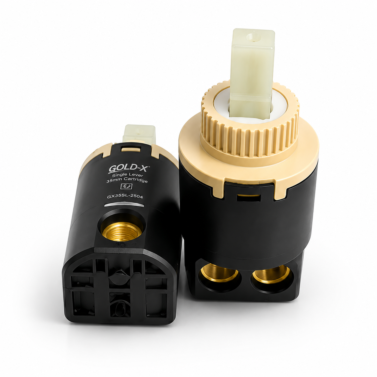 Single Lever Faucet Cartridge, Ceramic Disc Mixer Cartridge, Smooth & Leak-Resistant Replacemen, Gold-x