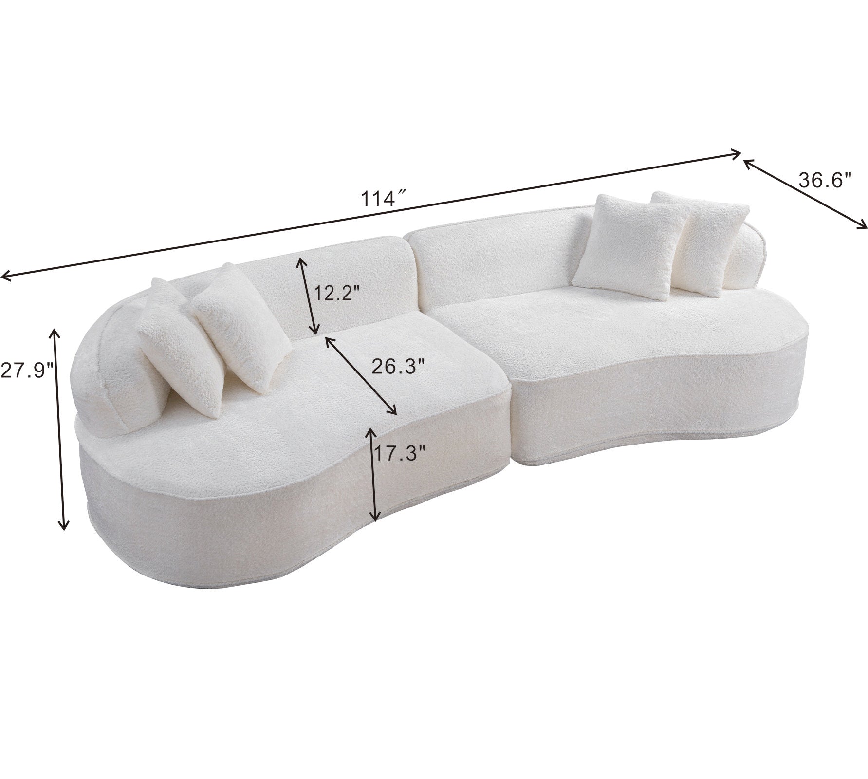 Curved L Shape Oversized Sofa