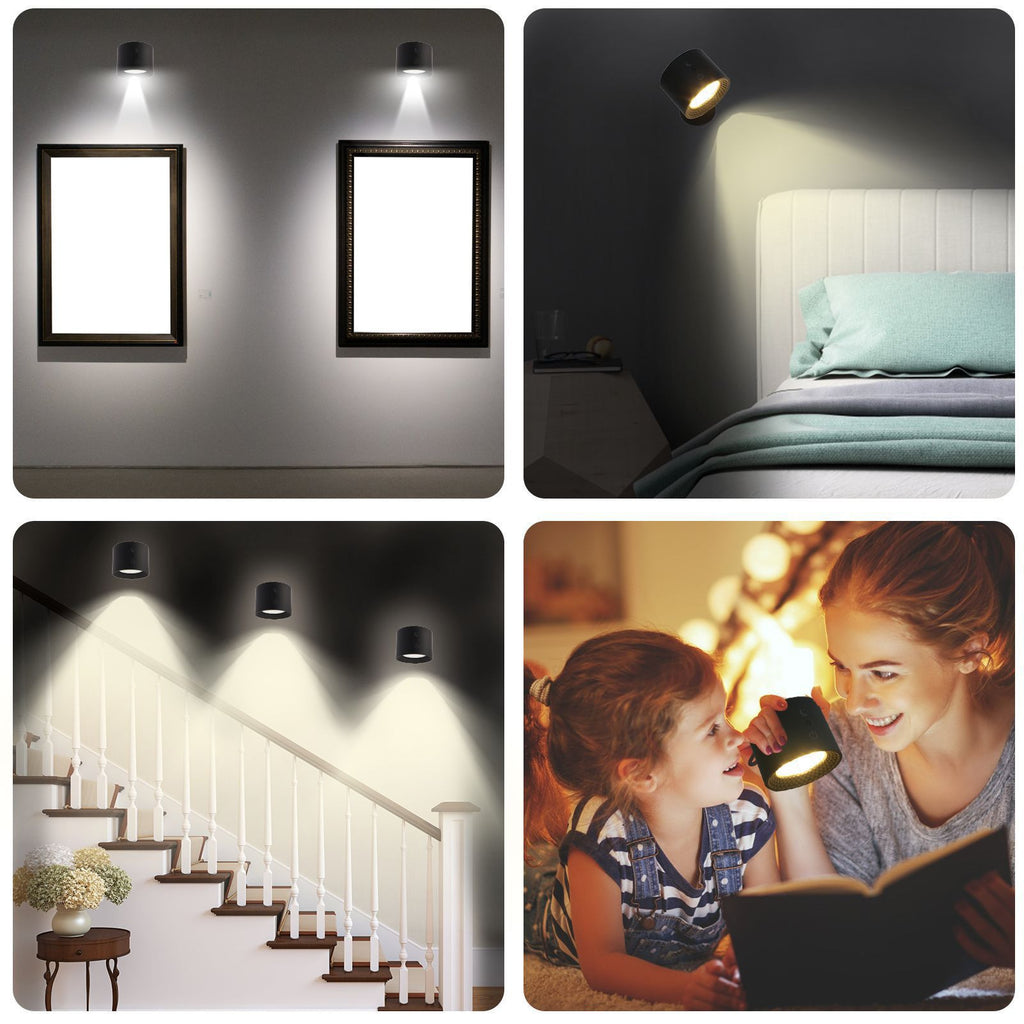 Magnetic Wall Lamp, Modern Rechargeable LED Wall Light with Detachable Magnetic Base, Cordless Dimmable Sconce