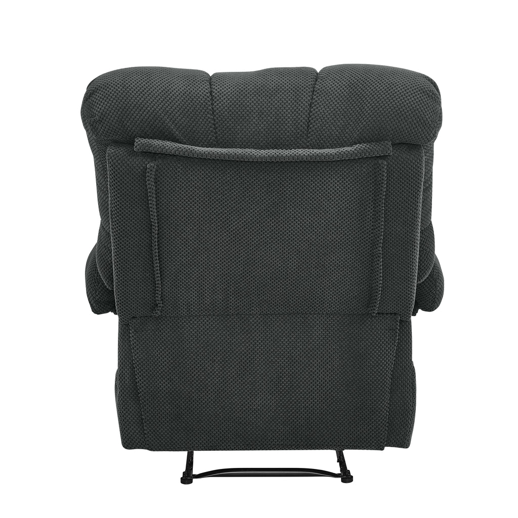 Dark Gray Recliner Chair, Overstuffed