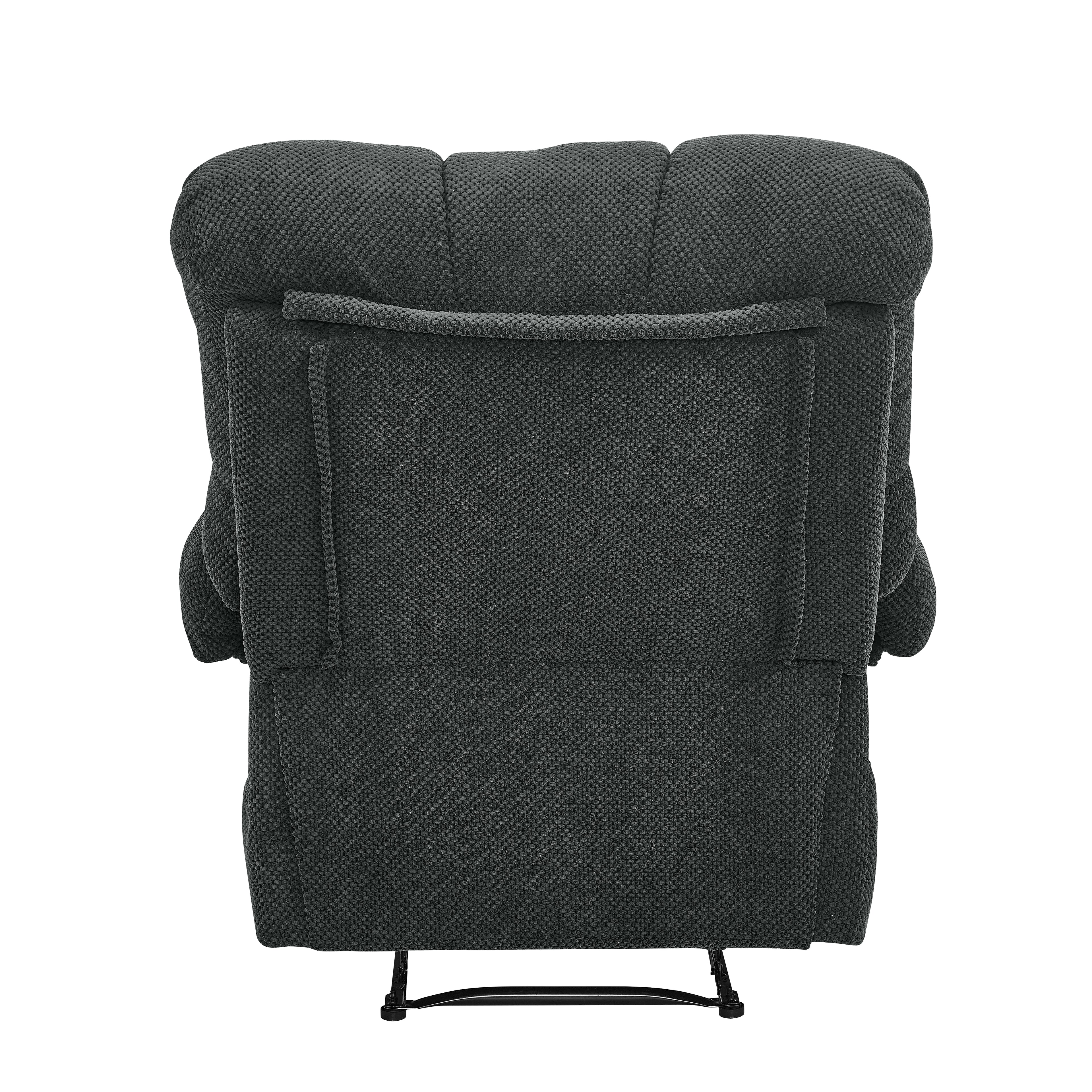 Dark Gray Recliner Chair, Overstuffed