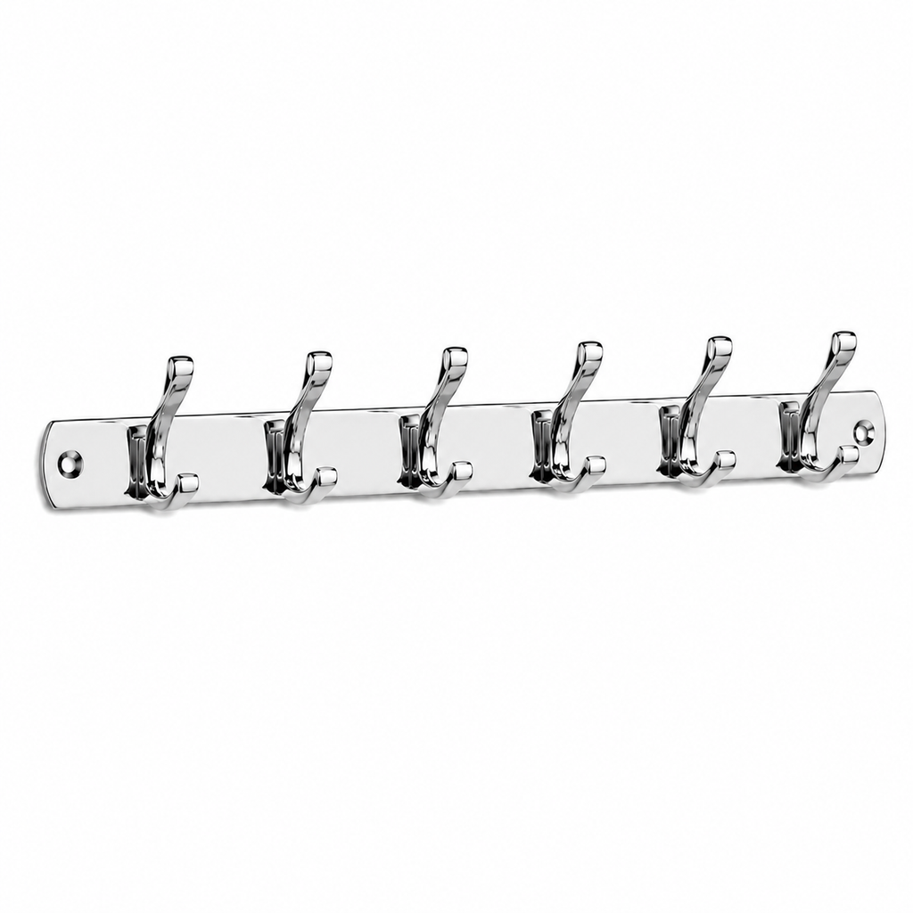 Italia 6 Point Cloth Hook, Premium Stainless Steel Wall Hook, Heavy Duty Multi-Hook for Bathroom - Gold-x