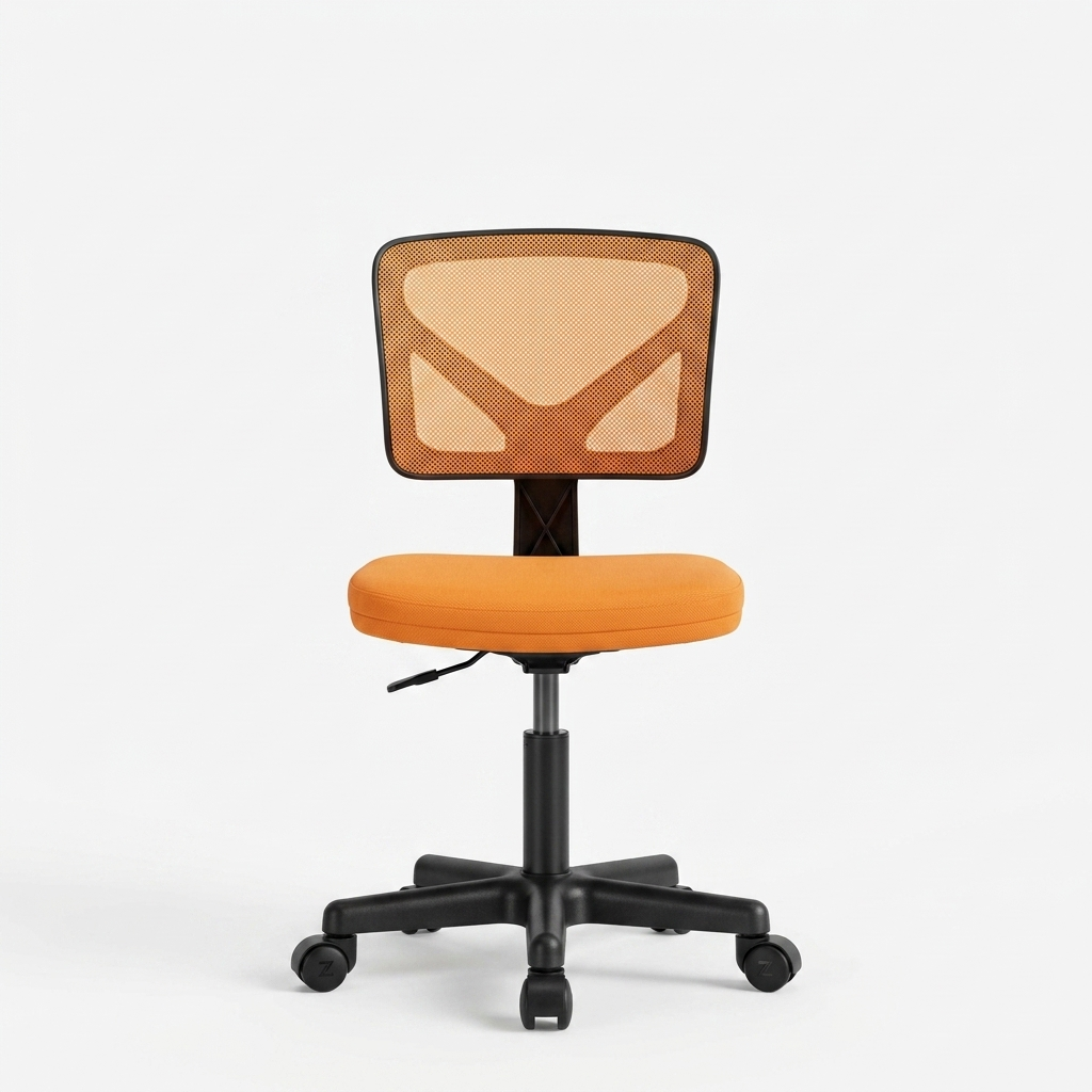 Low Back Mesh Armless Chair, Orange