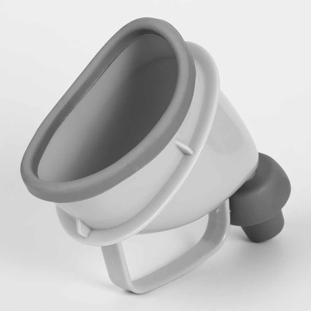 Gray and white suction cup with a handle on a white background