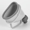 Gray and white suction cup with a handle on a white background